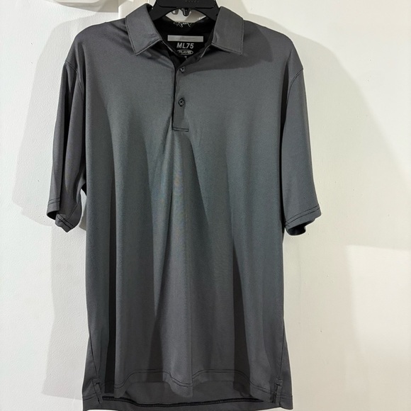 Greg Norman Men's Play Dry ML75 Tech Performance Golf Polo Black/Gray Sz L Sport - Picture 1 of 7